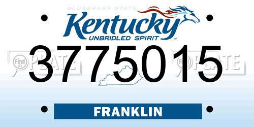 3775015 Kentucky License Plate
