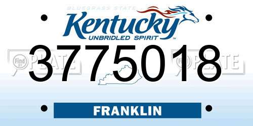 3775018 Kentucky License Plate