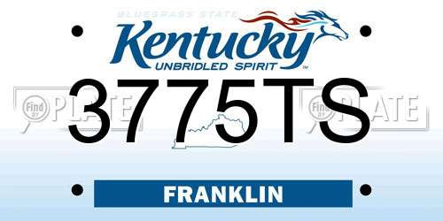 3775TS Kentucky License Plate