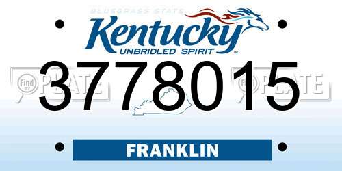 3778015 Kentucky License Plate