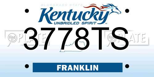3778TS Kentucky License Plate