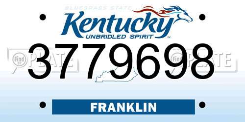 3779698 Kentucky License Plate