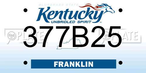 377B25 Kentucky License Plate