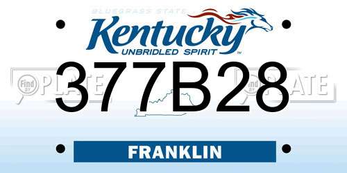 377B28 Kentucky License Plate