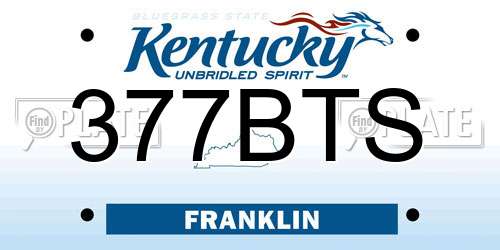377BTS Kentucky License Plate