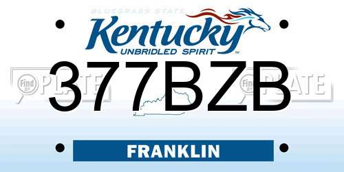 377BZB Kentucky License Plate