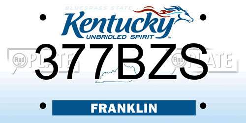 377BZS Kentucky License Plate