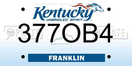 377OB4 Kentucky License Plate