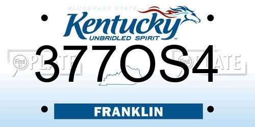 377OS4 Kentucky License Plate