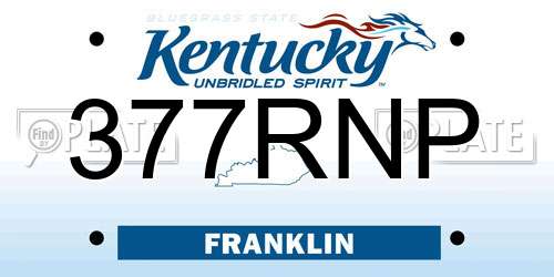377RNP Kentucky License Plate