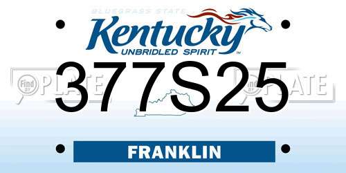 377S25 Kentucky License Plate