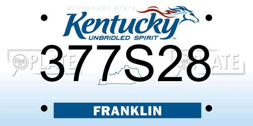 377S28 Kentucky License Plate