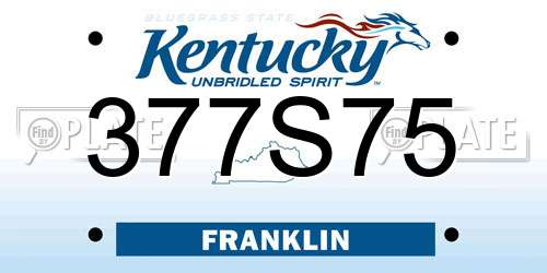 377S75 Kentucky License Plate