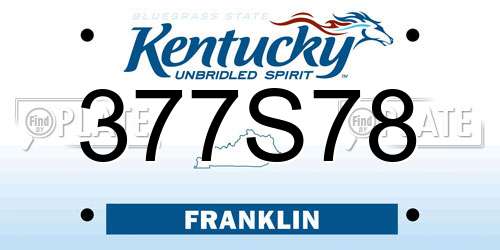 377S78 Kentucky License Plate
