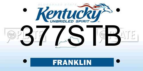 377STB Kentucky License Plate
