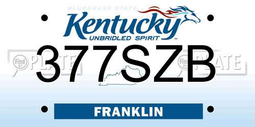 377SZB Kentucky License Plate