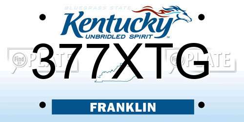 377XTG Kentucky License Plate