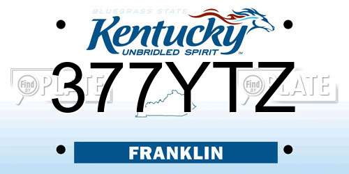 377YTZ Kentucky License Plate