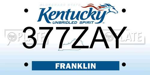 377ZAY Kentucky License Plate