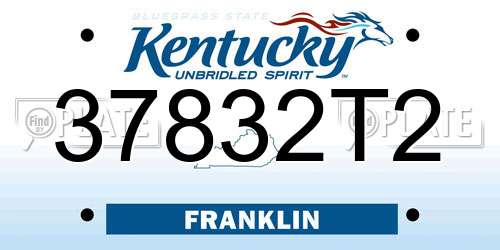 37832T2 Kentucky License Plate