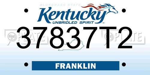 37837T2 Kentucky License Plate
