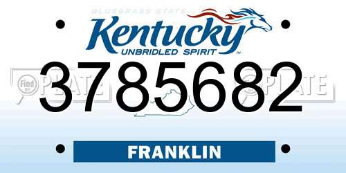 3785682 Kentucky License Plate