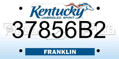 37856B2 Kentucky License Plate