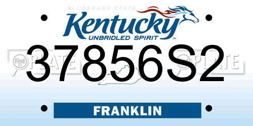 37856S2 Kentucky License Plate