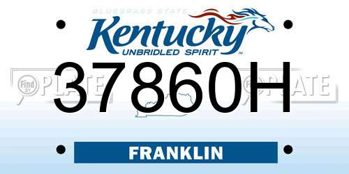 37860H Kentucky License Plate