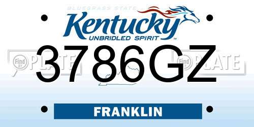 3786GZ Kentucky License Plate