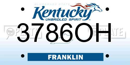 3786OH Kentucky License Plate