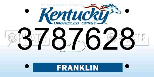 3787628 Kentucky License Plate