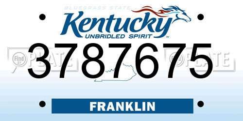 3787675 Kentucky License Plate