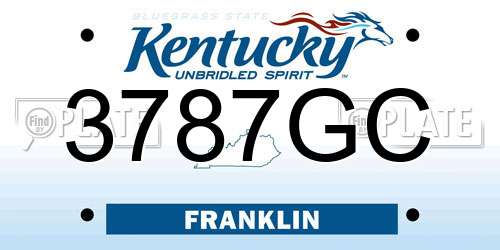 3787GC Kentucky License Plate