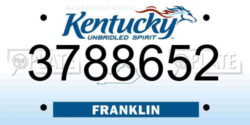 3788652 Kentucky License Plate