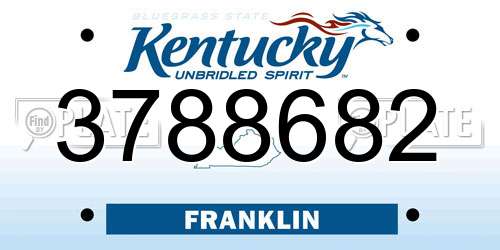 3788682 Kentucky License Plate