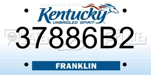 37886B2 Kentucky License Plate