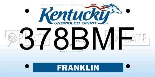 378BMF Kentucky License Plate