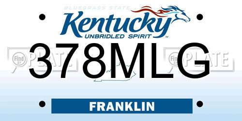 378MLG Kentucky License Plate