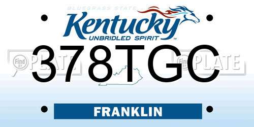 378TGC Kentucky License Plate