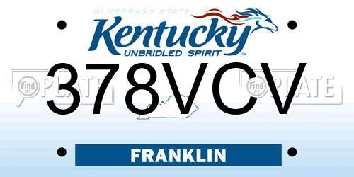 378VCV Kentucky License Plate