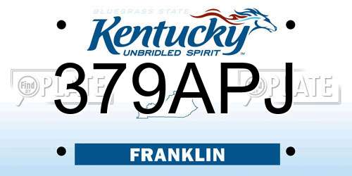 379APJ Kentucky License Plate
