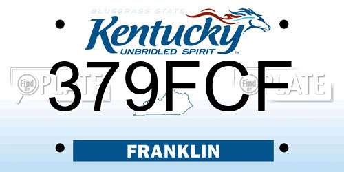 379FCF Kentucky License Plate