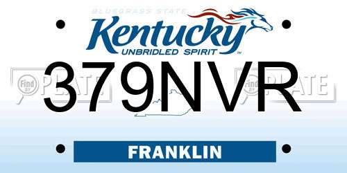 379NVR Kentucky License Plate
