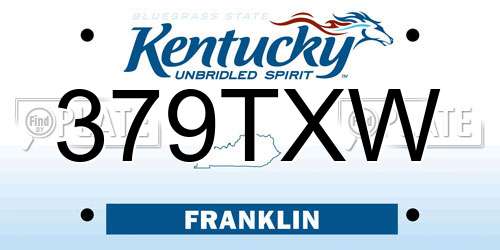 379TXW Kentucky License Plate