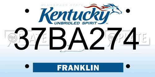 37BA274 Kentucky License Plate