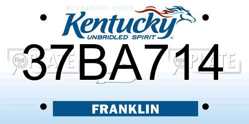 37BA714 Kentucky License Plate