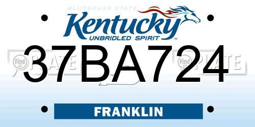 37BA724 Kentucky License Plate