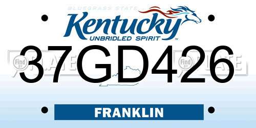 37GD426 Kentucky License Plate