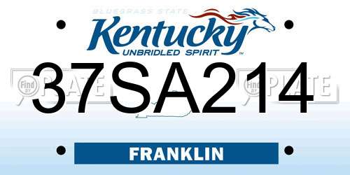 37SA214 Kentucky License Plate